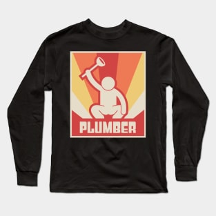 Vintage Style Plumber Poster Long Sleeve T-Shirt